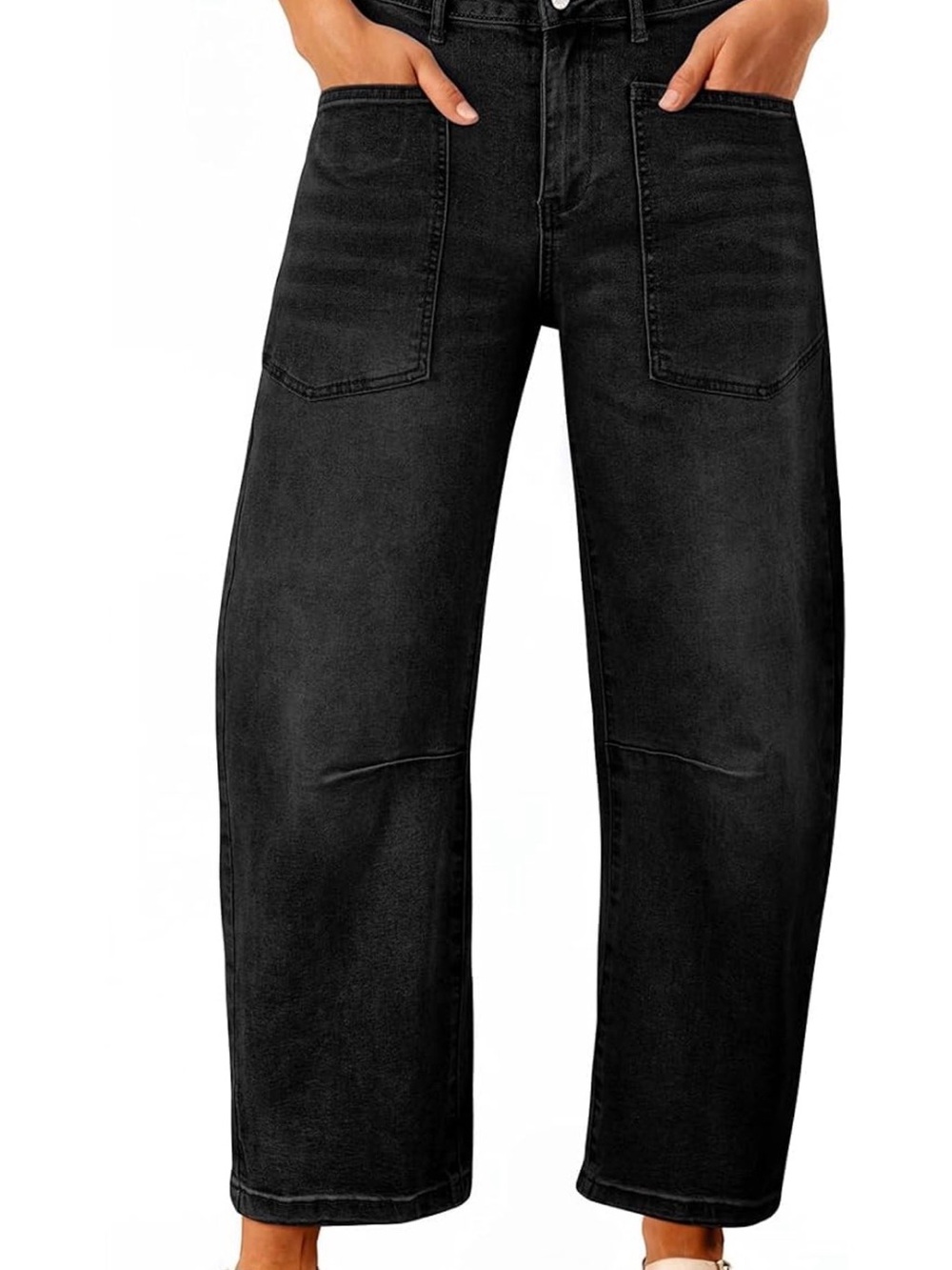Women's Relaxed Barrel Jeans in Black Size 4